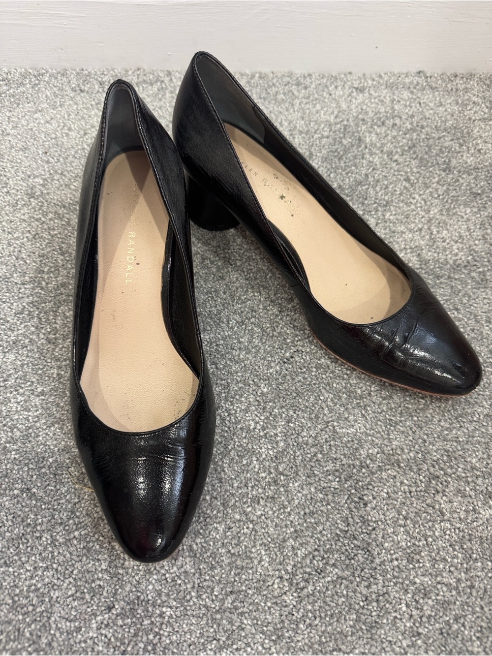 Loeffler Randall Black Leather Block Heel Pumps – Size 7B